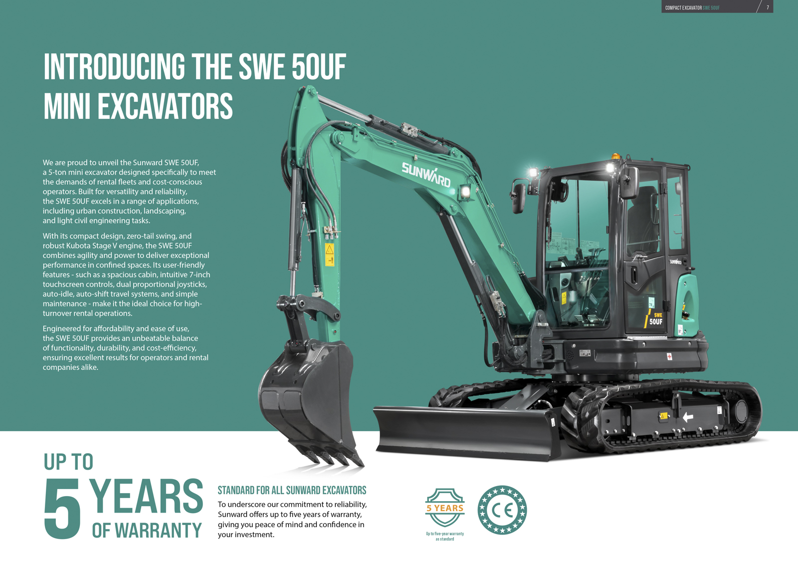 Sunward construction equipment studio photography